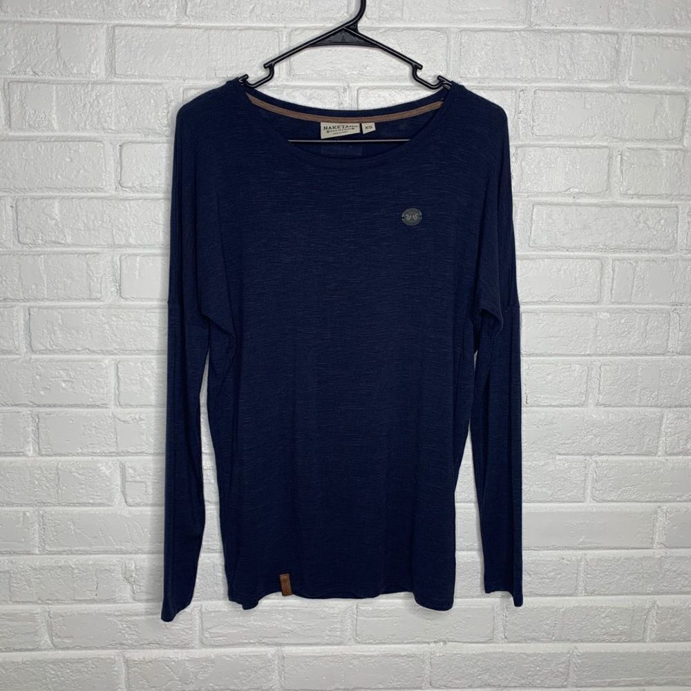 Naketano Drop Shoulder Blue Long Sleeve Top size XS